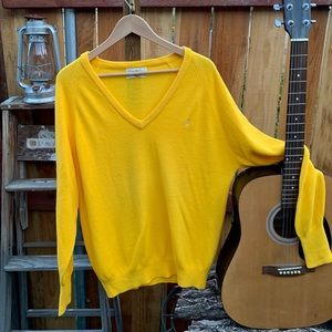Christian Dior V-Neck Canary Yellow Sweater.